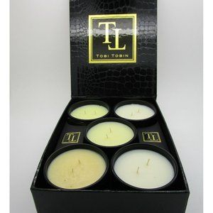TOBI TOBIN Scented Candle Collection 5 SCENTS Boxed Set 3.75 oz ea candle